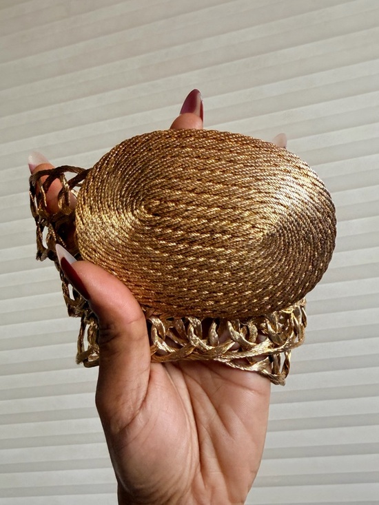 Vintage Handmade Greece Gold Woven Statement Belt main image 5